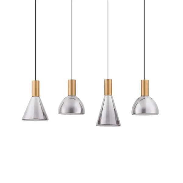 Designerska wisząca lampa SARDUNO LE45140 LED 27W 3000K złota szara