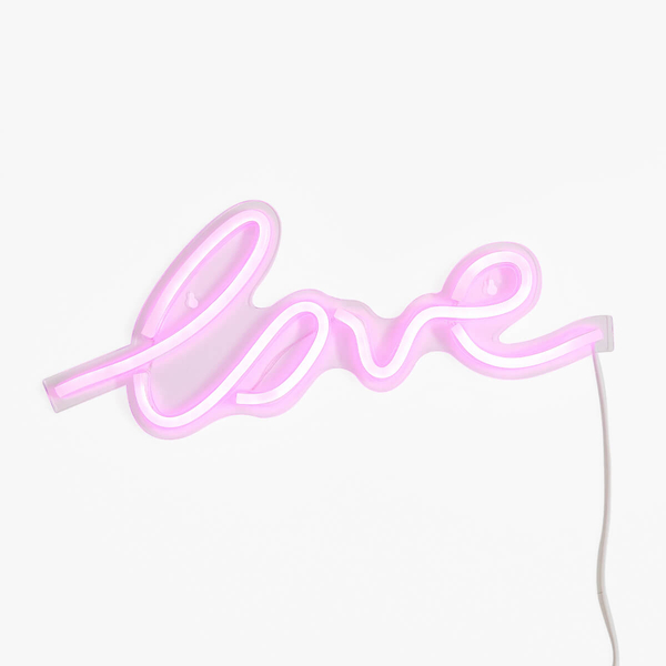 Lampka neonowa LED stołowa Neon FM-WN01 Zumaline love różowa biała