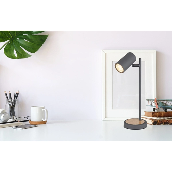 Ruchoma lampa stołowa Robby 57910TG do gabinetu grafitowa