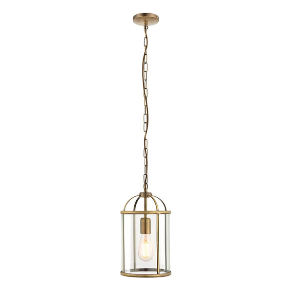 Klasyczna lampa wisząca Lambeth 69454 Endon łańcuch kopuła mosiądz