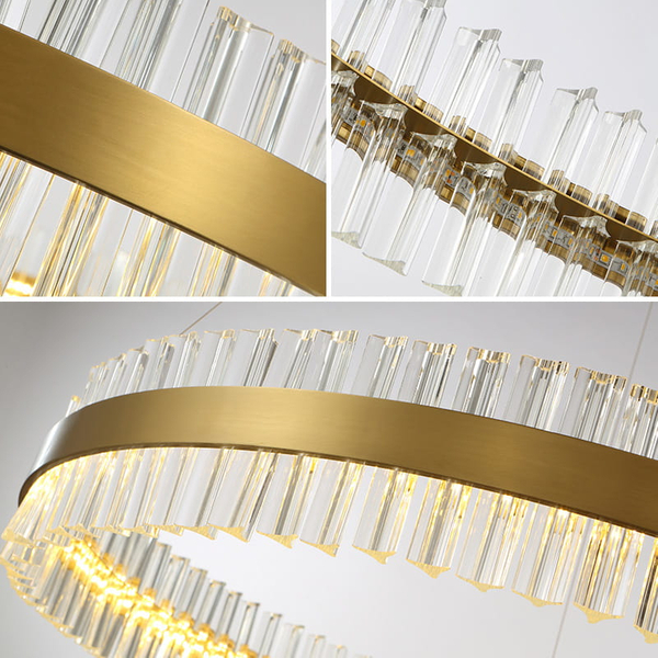 Okrągła lampa wisząca Lux CGLUXPRISMS60 Copel LED 40W 3000K crystal mosiądz