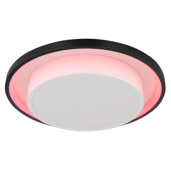 Ściemnialny plafon z pilotem Morgan 41390-21 LED 21W CCT RGB czarny
