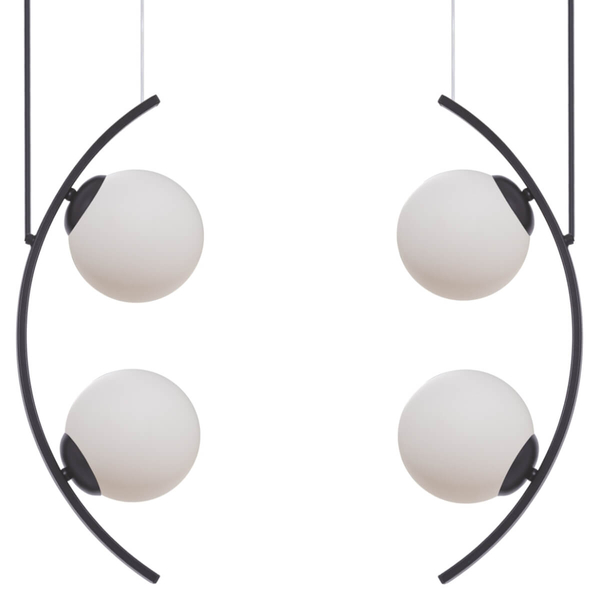 Wisząca lampa do salonu Helix 5016  Zumaline kulista biała czarna