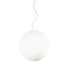 Lampa szklana wisząca Mapa biała 1xE27 42W okrągła nad wyspę kula ball 32122