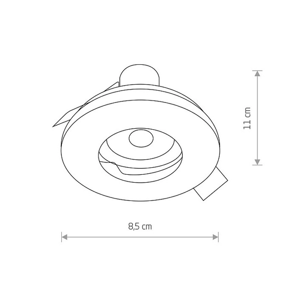Metalowe oczko okrągłe Juliet 7663 srebrna lampa wpust biurowy