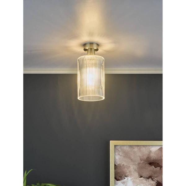 Salonowa lampa sufitowa tuba Emerson EME4875-E01 mosiądz przezroczysty