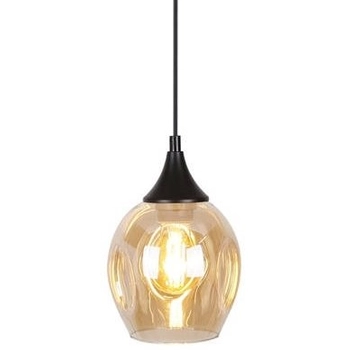 Szklana lampa wisząca Aspa 31-00583 Candellux do jadalni czarna brązowa