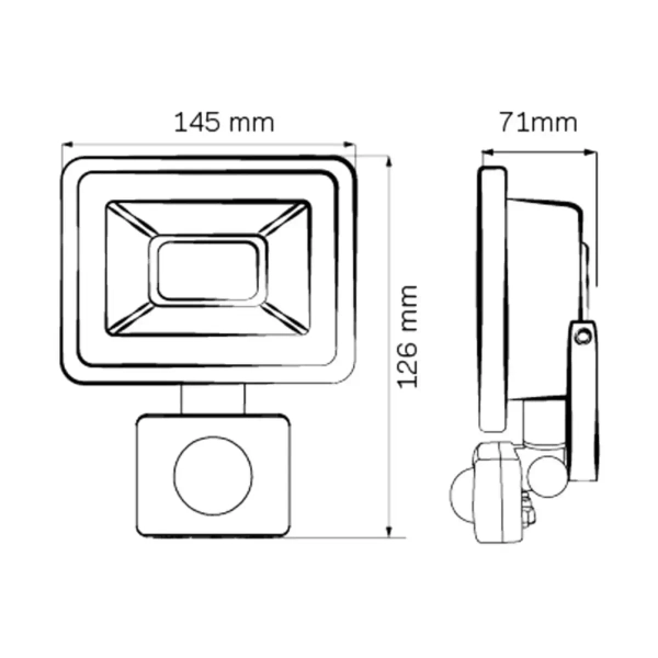 Zewnętrzny projektor NAŚWIETLACZ 304780 Polux elewacyjna OPRAWA metalowy naświetlacz LED 10W 6500K outdoor IP65 czarny