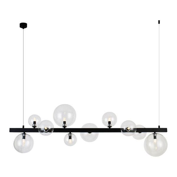 Kulista wisząca lampa BUBBLES AZ5866+AZ5872 Azzardo czarna przezroczysta