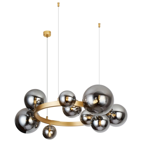 Wisząca lampa szklane kule BUBBLES AZ5871+AZ5873 Azzardo przydymiony złoty