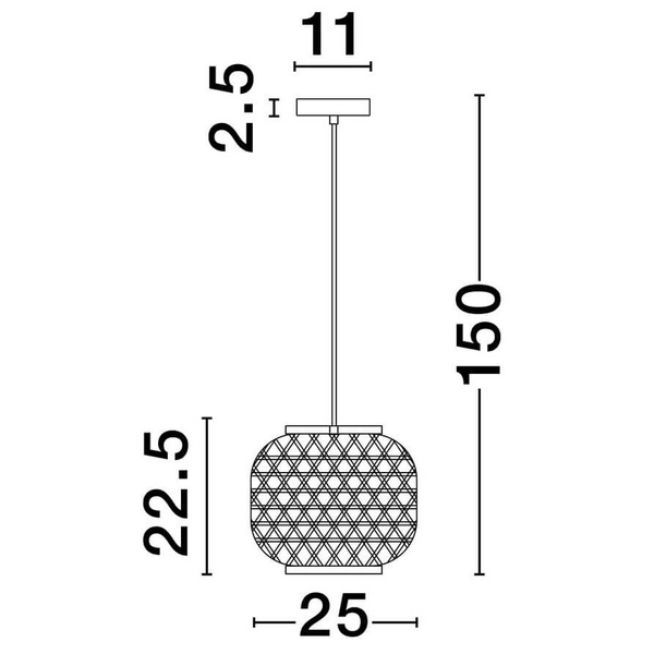 Pleciona wisząca lampa REQUENA LE44862 do jadalni naturalna