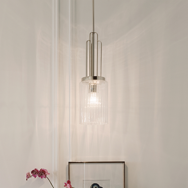 Lampa wisząca QN-KIMROSE-MP-PN tuba szklana nikiel
