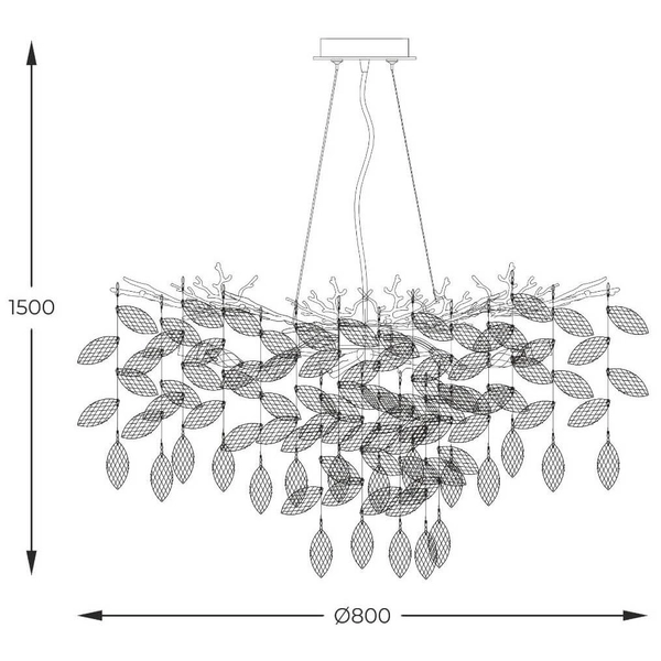 Wisząca lampa nad wyspę Cindy MD4115-1-ECN Zumaline kryształki chrom