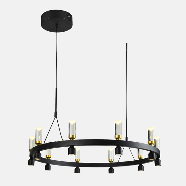 Nowoczesna lampa wisząca Almelo ring LED 49W 3000K nad stół czarna