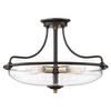 Szklana lampa sufitowa Griffin QZ-GRIFFIN-SFM-C-PNAB Quoizel brąz przezroczysty