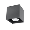 Plafon LAMPA sufitowa SL.0567 natynkowa OPRAWA kwadratowa antracyt