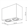Plafon LAMPA sufitowa LYON 2 LP-5881/2SM BK Light prestige prostokątna OPRAWA metalowy downlight regulowany czarny