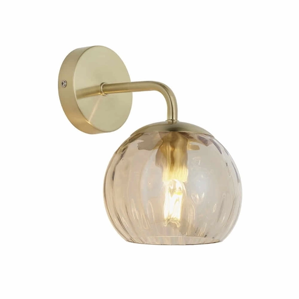 Szklana lampa ścienna Dimple 91970 Endon kulisty złoty przezroczysty