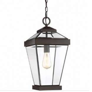 Ogrodowa LAMPA wisząca Ravine QZ-RAVINE8-L Elstead QUOIZEL zewnętrzna OPRAWA latarenka ZWIS na łańcuchu IP44 brąz przezroczysty