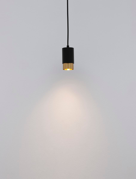 Pokojowa lampa wisząca Cayes loft nad stolik czarna złota