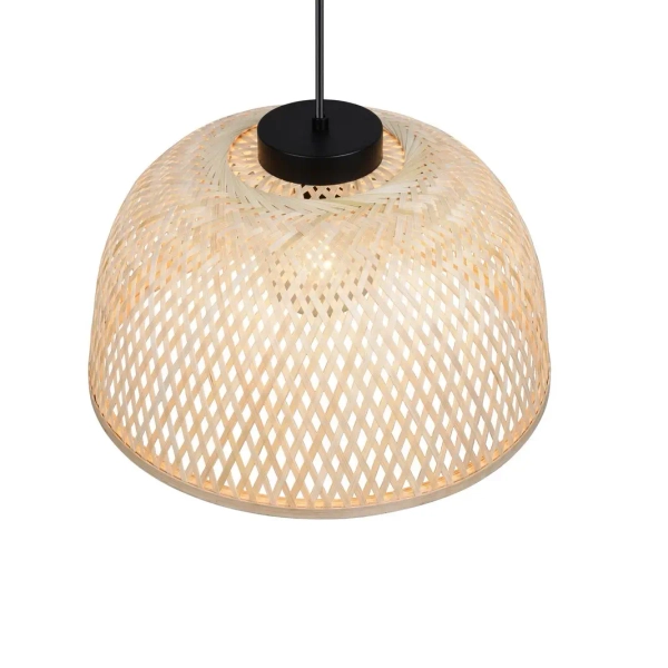 Bambusowa lampa wisząca LAURENT R36091032 nad stół czarny naturalny