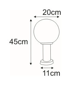 Lampa zewnętrzna Ana K-LP270-450 niska kulista chrom