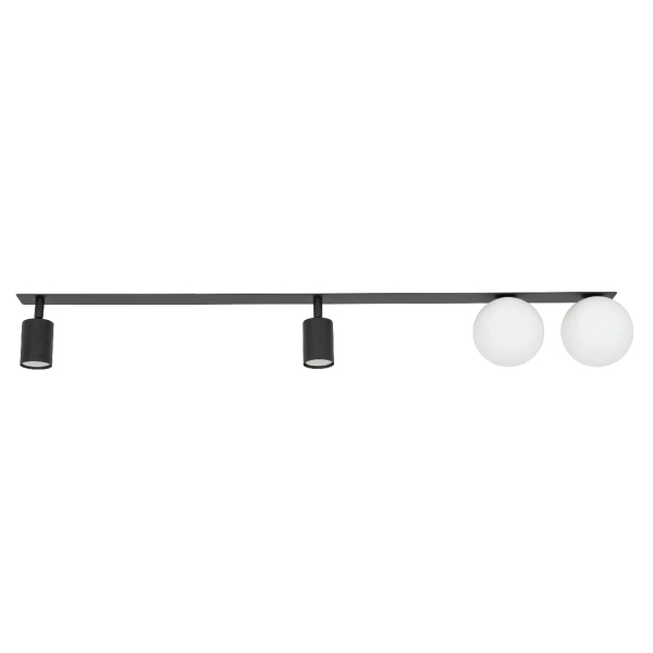 Minimalistyczna lampa sufitowa Vox 10929 mleczne kule tubki czarny