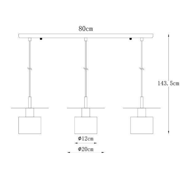 Potrójna lampa zwisowa do jadalni Sarda A8183-3A Zumaline metalowa złota