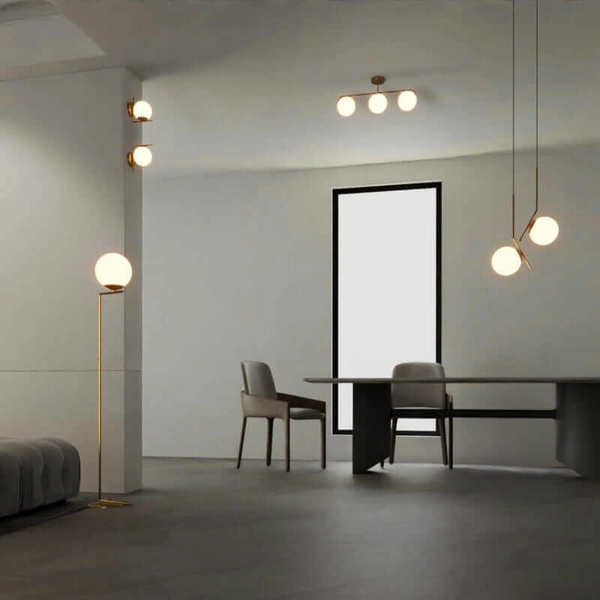 Sufitowa lampa Milano ABR-LW3XE27M Abruzzo bańki do salonu złota biała