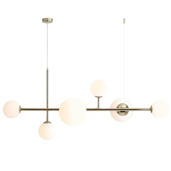 Modernistyczna lampa DIONE 1092K30 Aldex wisząca nad stół złota