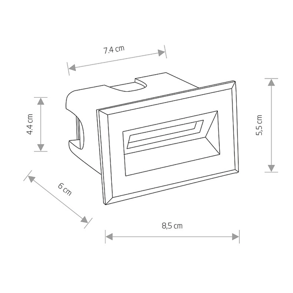 Schodowa LAMPA wpuszczna BAY LED 8164 Nowodvorski zewnętrzna OPRAWA metalowa LED 3W 3000K outdoor IP54 czarna