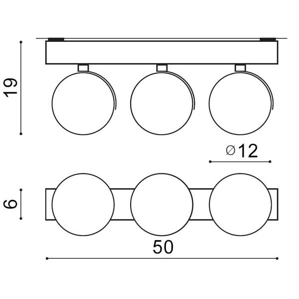 3-punktowa lampa sufitowa Jerry AZ1750 z opcją regulacji chrom