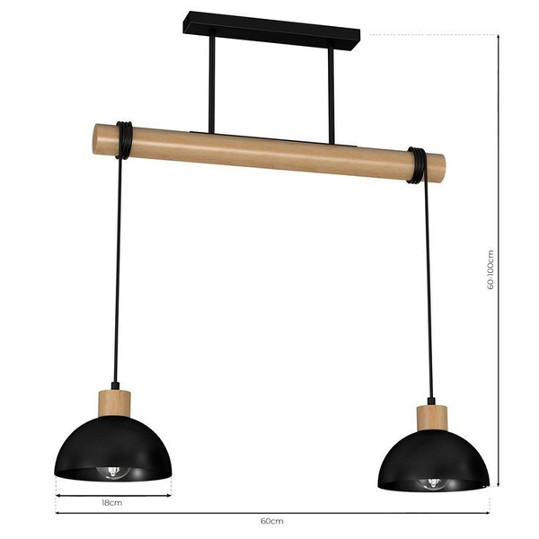 Loftowa lampa wisząca ERIK MLP7225 Milagro zwis do kuchni czarny