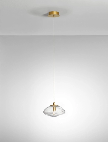 Designerska lampa wisząca NAYARIT LE42897 kryształowa złota