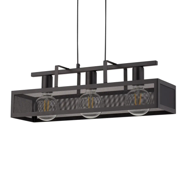 Industrialna lampa wisząca Albert 32173 do sypialni ażurowa czarna