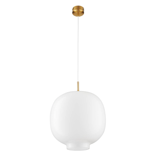 Zwisowa lampa sypialniana Boni ST-9960P/L white szklana kula nad stół biała