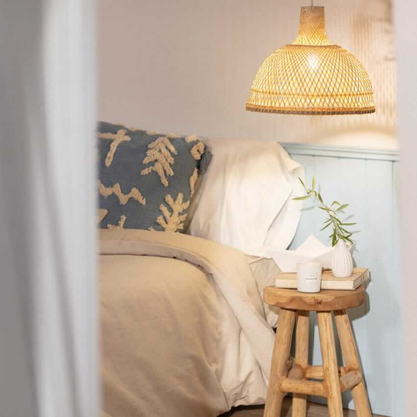Pleciona lampa bambusowa Boho ABR-NLW29-BH-E27 Abruzzo wisząca naturalny
