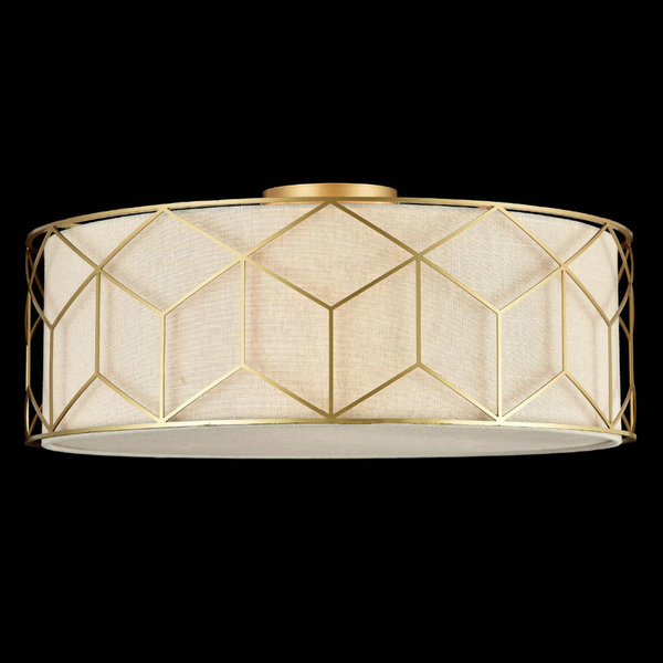 Plafoniera LAMPA sufitowa MESSINA H223-PL-05-G Maytoni okrągła OPRAWA abażurowy plafon złoty beżowy