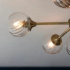 Sufitowa lampa szklana Allegra 103171 kule spiralne mosiądz