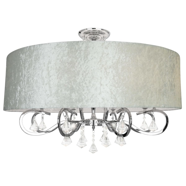 Pałacowy plafon AMSTERDAM C0059 Maxlight szkło tkanina biały