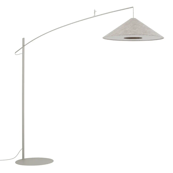 Podłogowa lampa POISE 11686 tkaninowa stożek beżowa