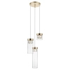 Szklana lampa wisząca GEM P0389-03D-F7AC metalowa tuby złoty przezroczysty