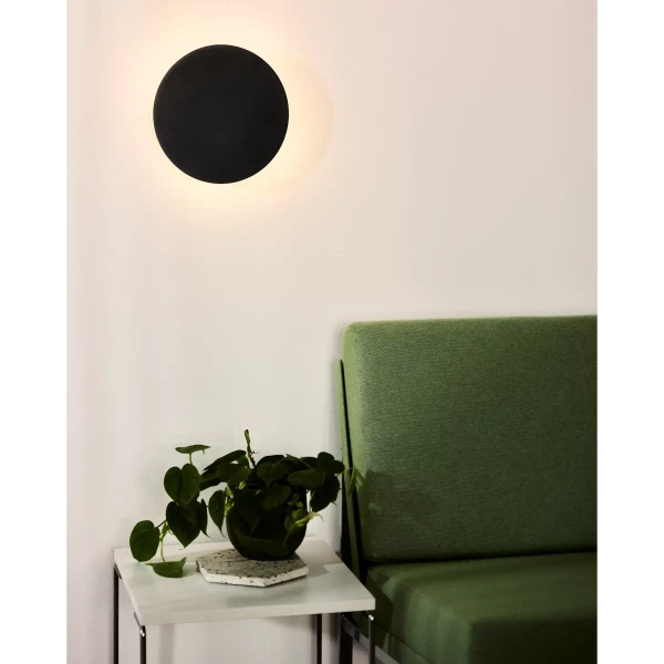 Okrągła lampa ścienna Eklyps 46201/08/30 LED 8W 3000K metalowa czarna