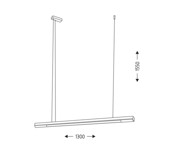 LAMPA wisząca HAKODA 8656 Shilo metalowa OPRAWA zwis LED 16W 4000K listwa czarna