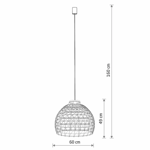 Wisząca lampa Boho 11152 cage japandi klatka metalowa drewniana biała