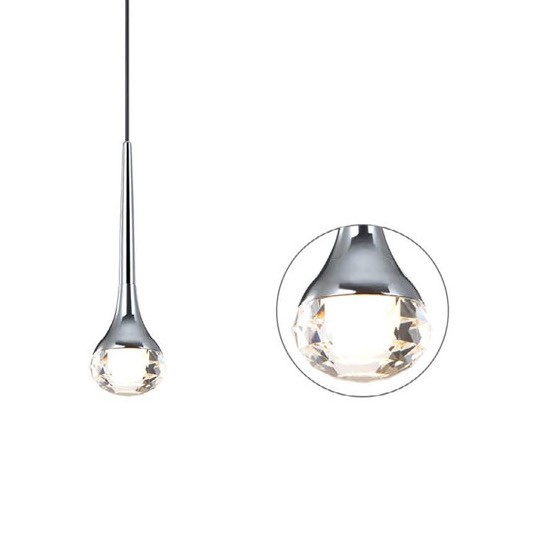 Nowoczesna lampa wisząca CRIMA OR80322 LED 6W Orlicki łezka  chrom