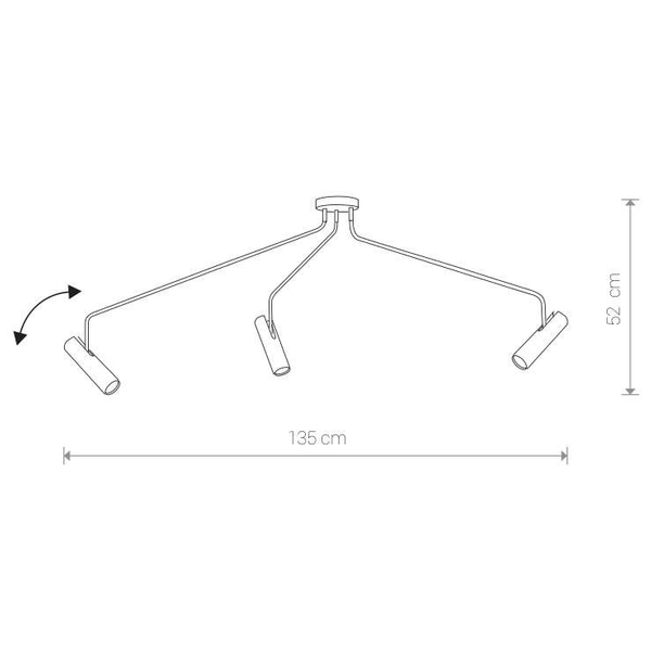 Sufitowa LAMPA regulowana EYE SUPER 6491 Nowodvorski metalowa OPRAWA tuby na wysięgnikach biała
