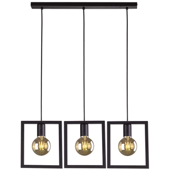 Wisząca LAMPA kwadratowa K-4033 Kaja metalowa OPRAWA na listwie ZWIS ramki frame czarne