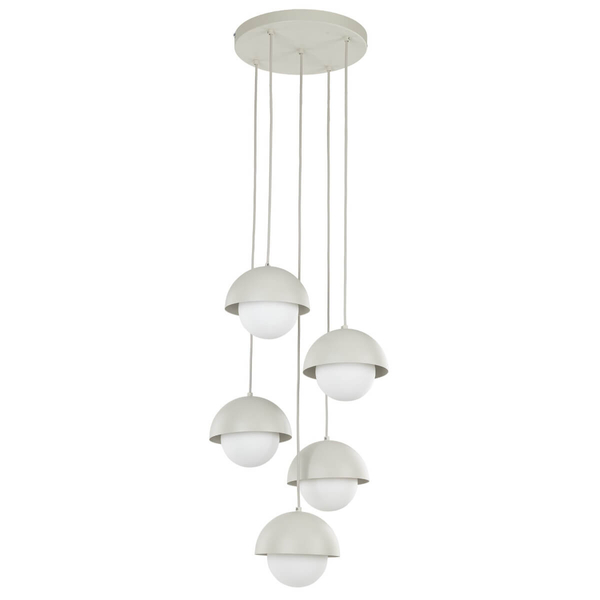 Lampa kaskadowa zwisająca Bono 10214 do sypialni kule beżowa biała