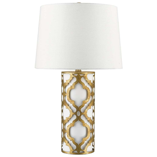LAMPA stołowa GN-ARABELLA-TL-G Elstead GILDED NOLA abażurowa LAMPKA nocna klasyczna do sypialni złota biała